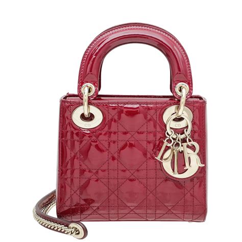 cherry red lady dior mini lambskin chain bag|Cherry Red Lady Dior Mini Lambskin Chain Bag .